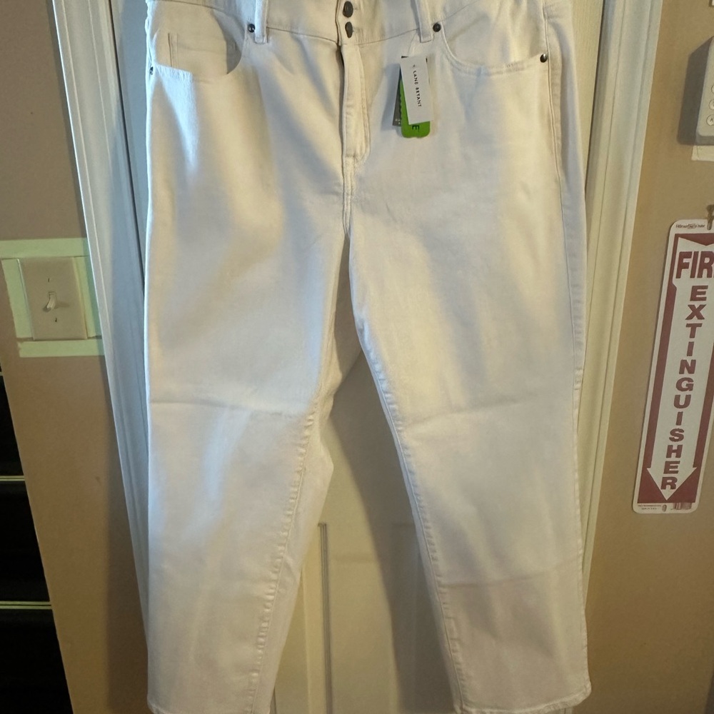 Lane Bryant Women's White Straight Leg Jeans